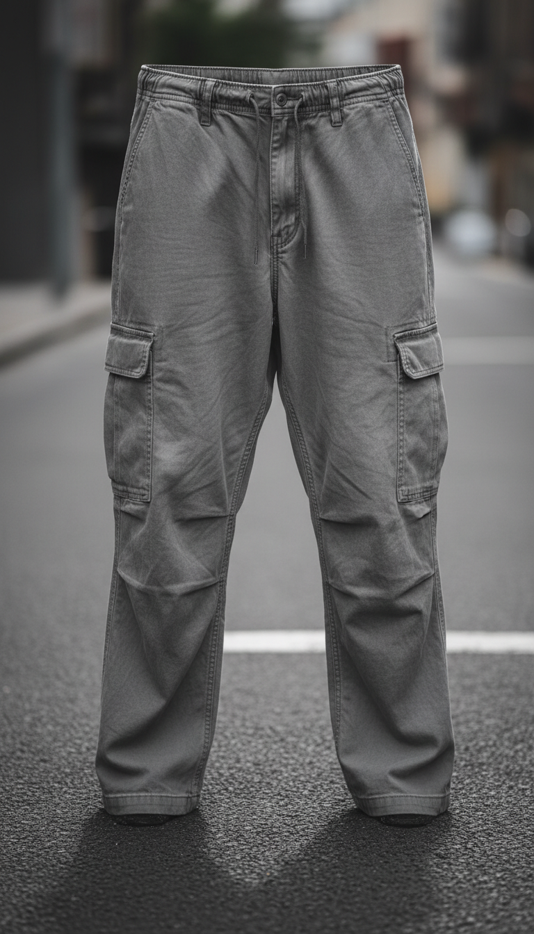 Relaxed-fit cargo pants in concrete grey