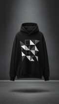 Oversized black hoodie with bold graphic print